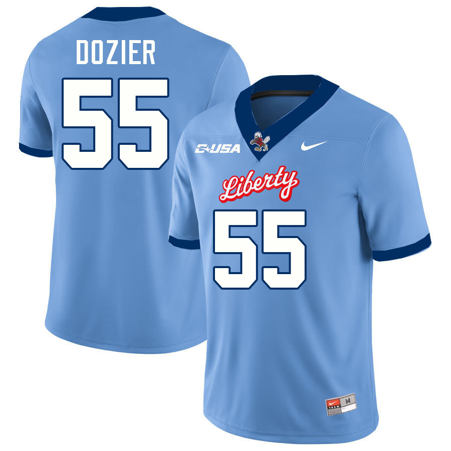 Liberty Flames #55 Donovan Dozier College Football Jerseys Stitched-Light Blue